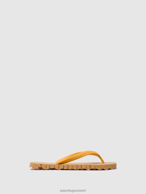 slippers gele en gele band vrouwen Asportuguesas strand slippers hobbelig 6JPTP1 - Afbeelding 2