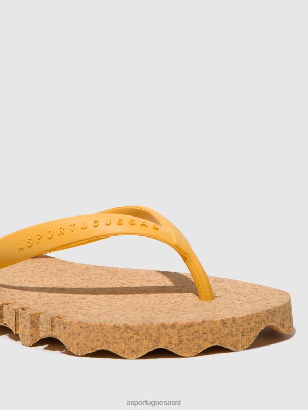 slippers gele en gele band vrouwen Asportuguesas strand slippers hobbelig 6JPTP1 - Afbeelding 5