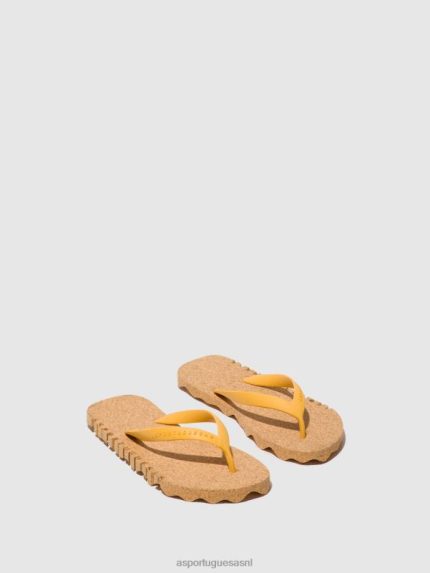 slippers gele en gele band vrouwen Asportuguesas strand slippers hobbelig 6JPTP1