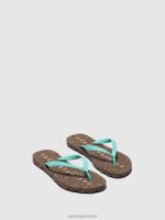 slippers groene rubberen band Heren Asportuguesas basis voor strandslippers 6JPTP182 - Afbeelding 2
