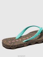 slippers groene rubberen band Heren Asportuguesas basis voor strandslippers 6JPTP182 - Afbeelding 3