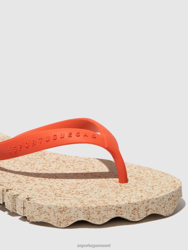 slippers natuurlijke & rode band Heren Asportuguesas strand slippers hobbelig 6JPTP184 - Afbeelding 4