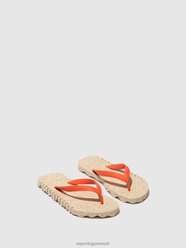 slippers natuurlijke & rode band Heren Asportuguesas strand slippers hobbelig 6JPTP184 - Afbeelding 1