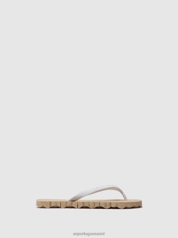 slippers natuurlijke & witte band Heren Asportuguesas strand slippers hobbelig 6JPTP178 - Afbeelding 2