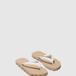 slippers natuurlijke & witte band Heren Asportuguesas strand slippers hobbelig 6JPTP178