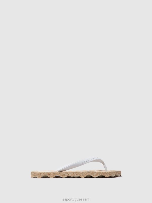 slippers natuurlijke & witte band Heren Asportuguesas strand slippers schildpad 6JPTP185 - Afbeelding 2
