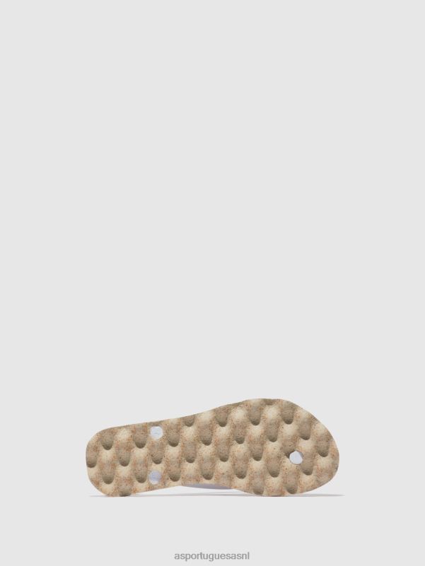 slippers natuurlijke & witte band Heren Asportuguesas strand slippers schildpad 6JPTP185 - Afbeelding 3