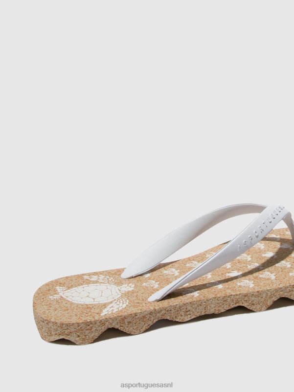 slippers natuurlijke & witte band Heren Asportuguesas strand slippers schildpad 6JPTP185 - Afbeelding 4