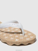 slippers natuurlijke & witte band Heren Asportuguesas strand slippers schildpad 6JPTP185 - Afbeelding 5