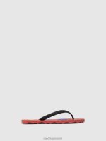 slippers rode en zwarte band Heren Asportuguesas strand slippers koralen 6JPTP179 - Afbeelding 2