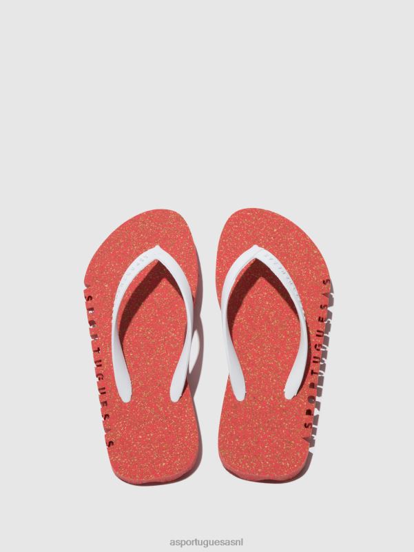 slippers rood-witte band Heren Asportuguesas strand slippers hobbelig 6JPTP183 - Afbeelding 2