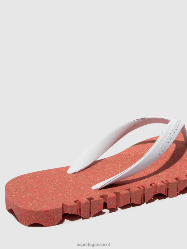 slippers rood-witte band Heren Asportuguesas strand slippers hobbelig 6JPTP183 - Afbeelding 3