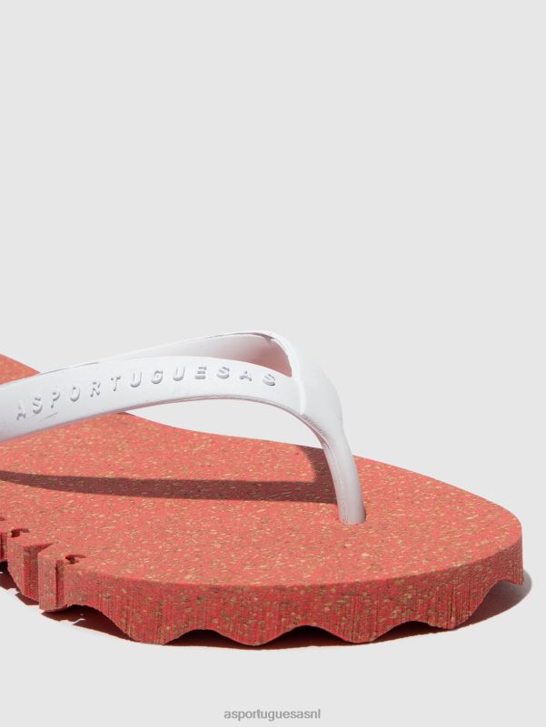 slippers rood-witte band Heren Asportuguesas strand slippers hobbelig 6JPTP183 - Afbeelding 4