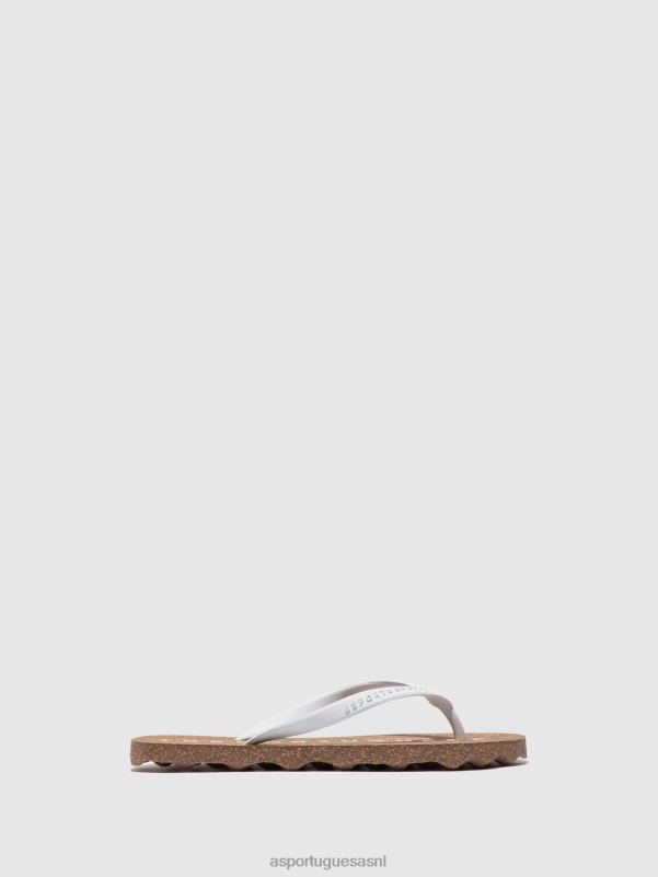 slippers witte en rubberen band vrouwen Asportuguesas basis voor strandslippers 6JPTP4 - Afbeelding 2