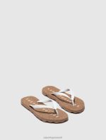 slippers witte en rubberen band vrouwen Asportuguesas basis voor strandslippers 6JPTP4 - Afbeelding 3