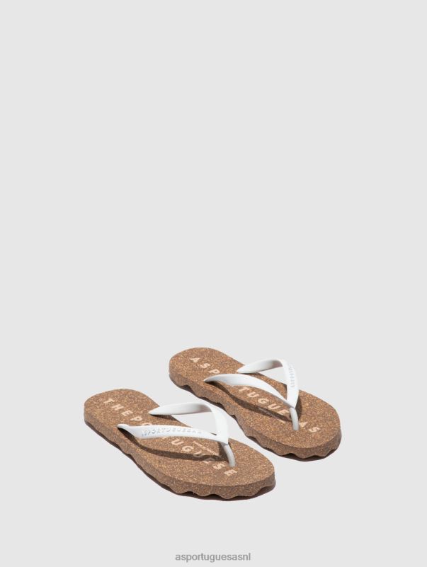 slippers witte en rubberen band vrouwen Asportuguesas basis voor strandslippers 6JPTP4 - Afbeelding 3