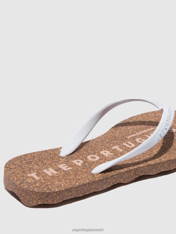 slippers witte en rubberen band vrouwen Asportuguesas basis voor strandslippers 6JPTP4 - Afbeelding 4