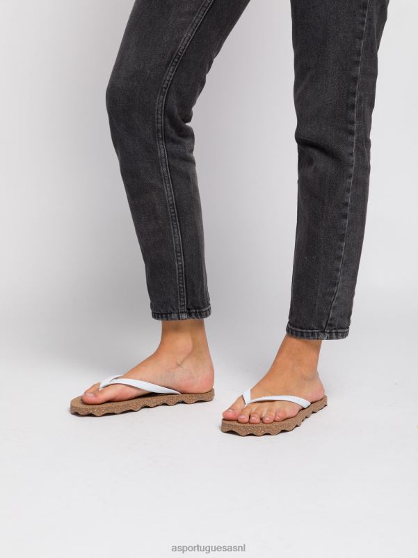 slippers witte en rubberen band vrouwen Asportuguesas basis voor strandslippers 6JPTP4 - Afbeelding 1