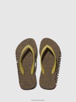 slippers zwart & mlt. gouden band Heren Asportuguesas strand slippers hobbelig 6JPTP175 - Afbeelding 2
