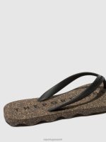 slippers zwarte en zwarte band Heren Asportuguesas basis voor strandslippers 6JPTP169 - Afbeelding 4