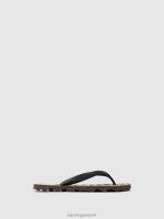 slippers zwarte en zwarte band Heren Asportuguesas strand slippers schildpad 6JPTP172 - Afbeelding 2