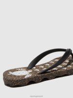 slippers zwarte en zwarte band Heren Asportuguesas strand slippers schildpad 6JPTP172 - Afbeelding 4