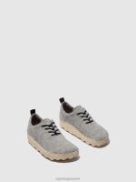 sneakers grijze merinowol vrouwen Asportuguesas vetersneakers camp wol 6JPTP16 - Afbeelding 2