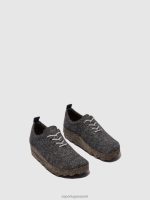 sneakers zwarte merinowol vrouwen Asportuguesas vetersneakers wol kamp 6JPTP12 - Afbeelding 2